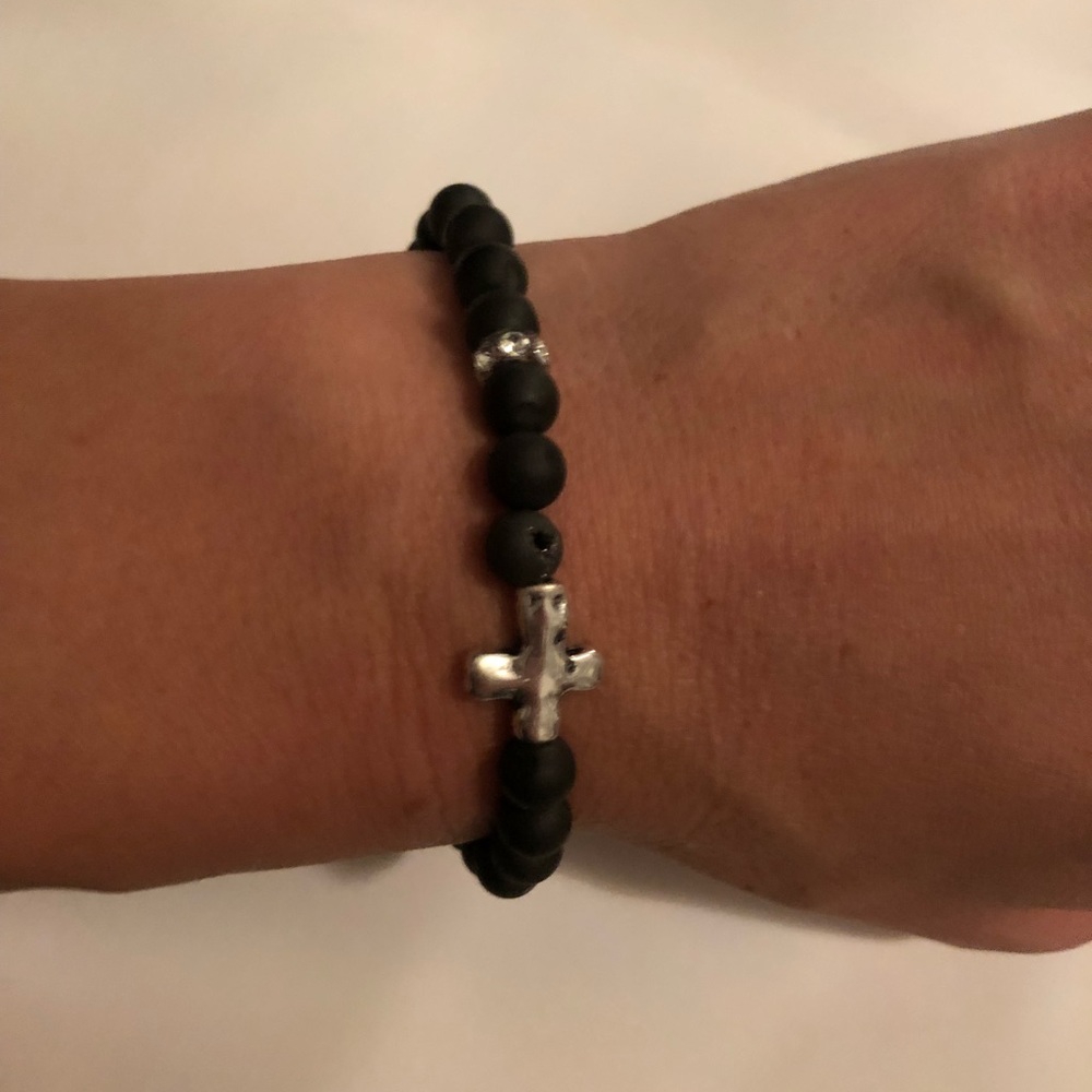 Cute little handmade bracelet black silver - Picture 2 of 4